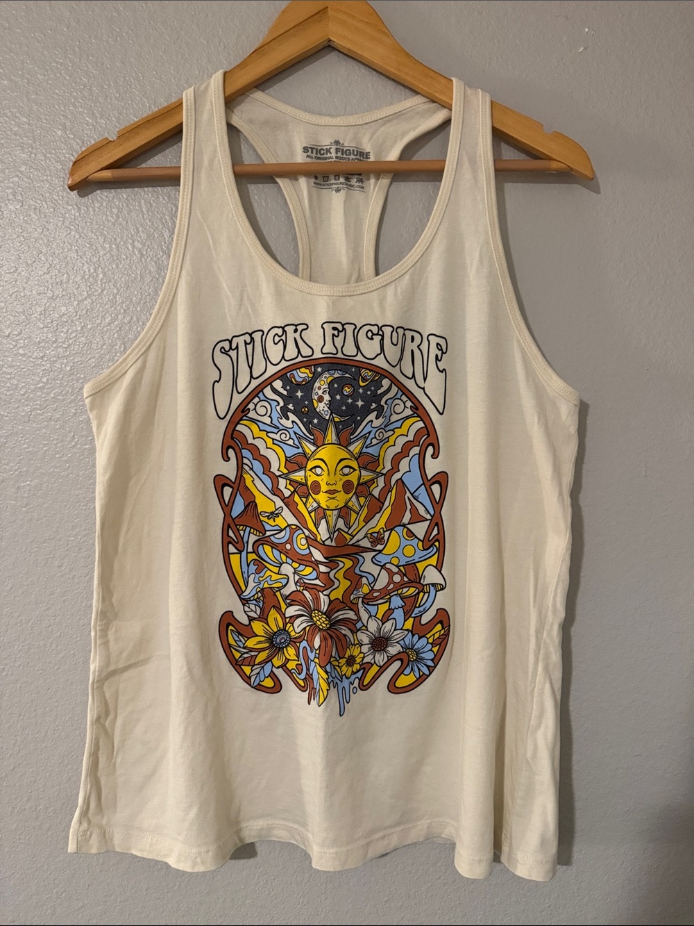 Stick Figure - Women’s Cream Graphic Tank Top